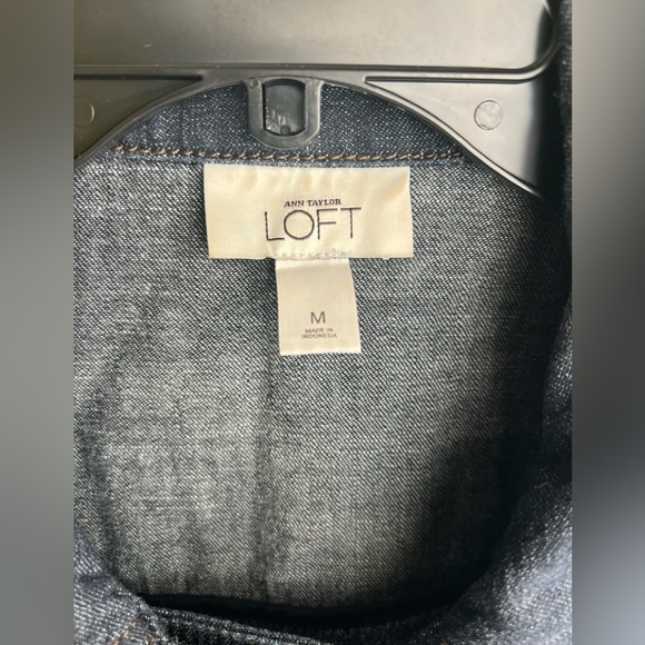 LOFT Double-Breasted Denim Short Sleeve Jacket - Picture 3 of 3